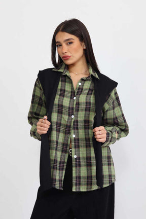 חולצת פלנל מכופתרת צ'לנג'