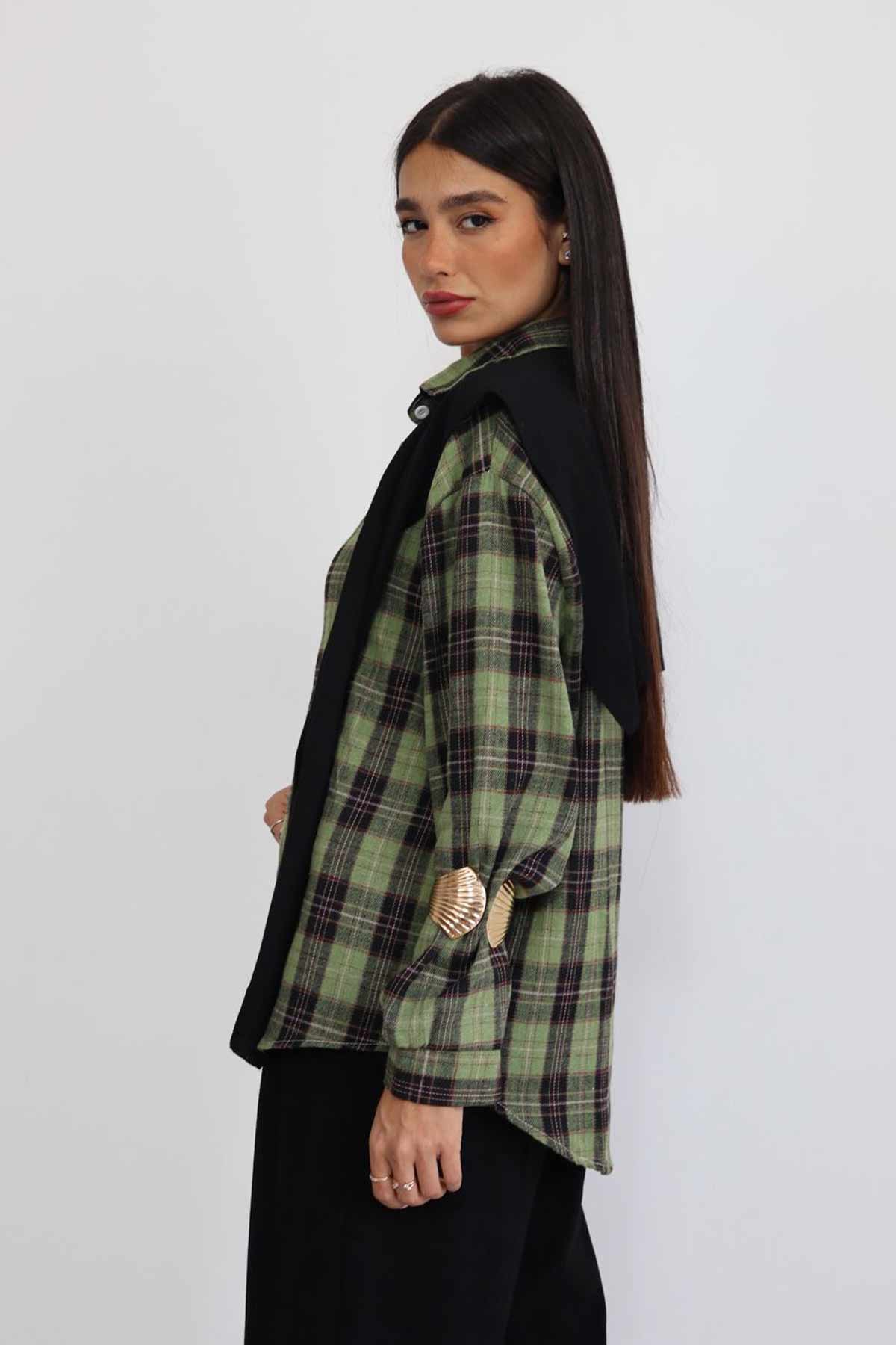 חולצת פלנל מכופתרת צ'לנג'