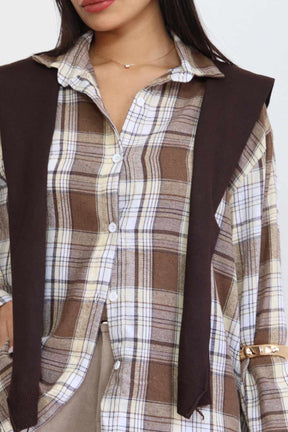 חולצת פלנל מכופתרת צ'לנג'