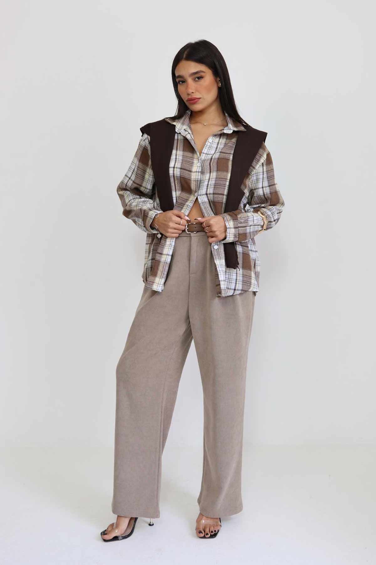 חולצת פלנל מכופתרת צ'לנג'