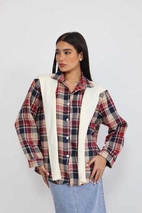 חולצת פלנל מכופתרת צ'לנג'