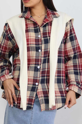 חולצת פלנל מכופתרת צ'לנג'