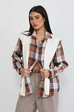 חולצת פלנל מכופתרת צ'לנג'