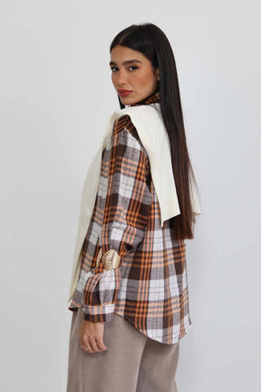 חולצת פלנל מכופתרת צ'לנג'