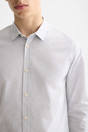 חולצה מכופתרת Stripes Slim Fit Poplin