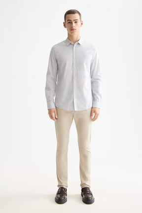 חולצה מכופתרת Stripes Slim Fit Poplin