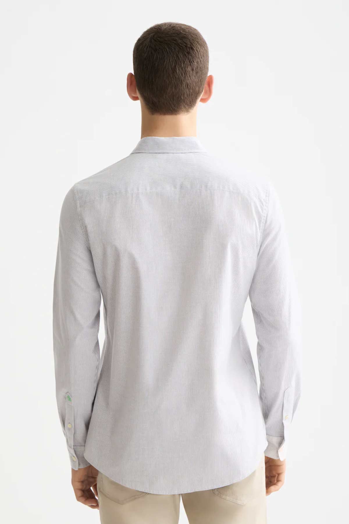 חולצה מכופתרת Stripes Slim Fit Poplin