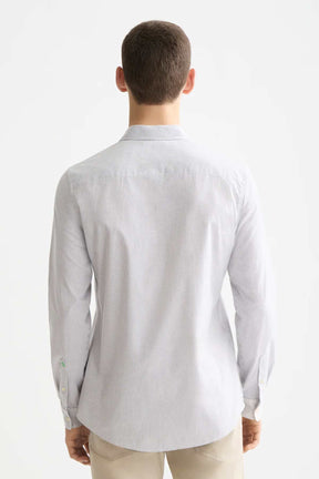 חולצה מכופתרת Stripes Slim Fit Poplin