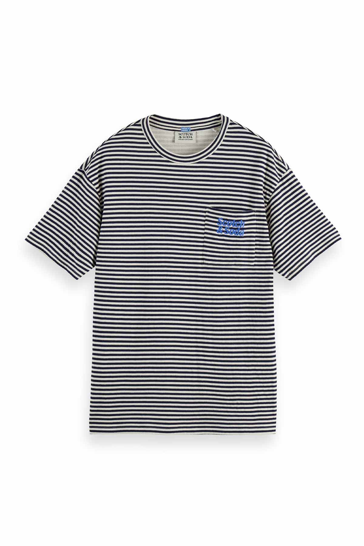 חולצת טי קצרה  Scotch & Soda Double Face Jersey Pocket