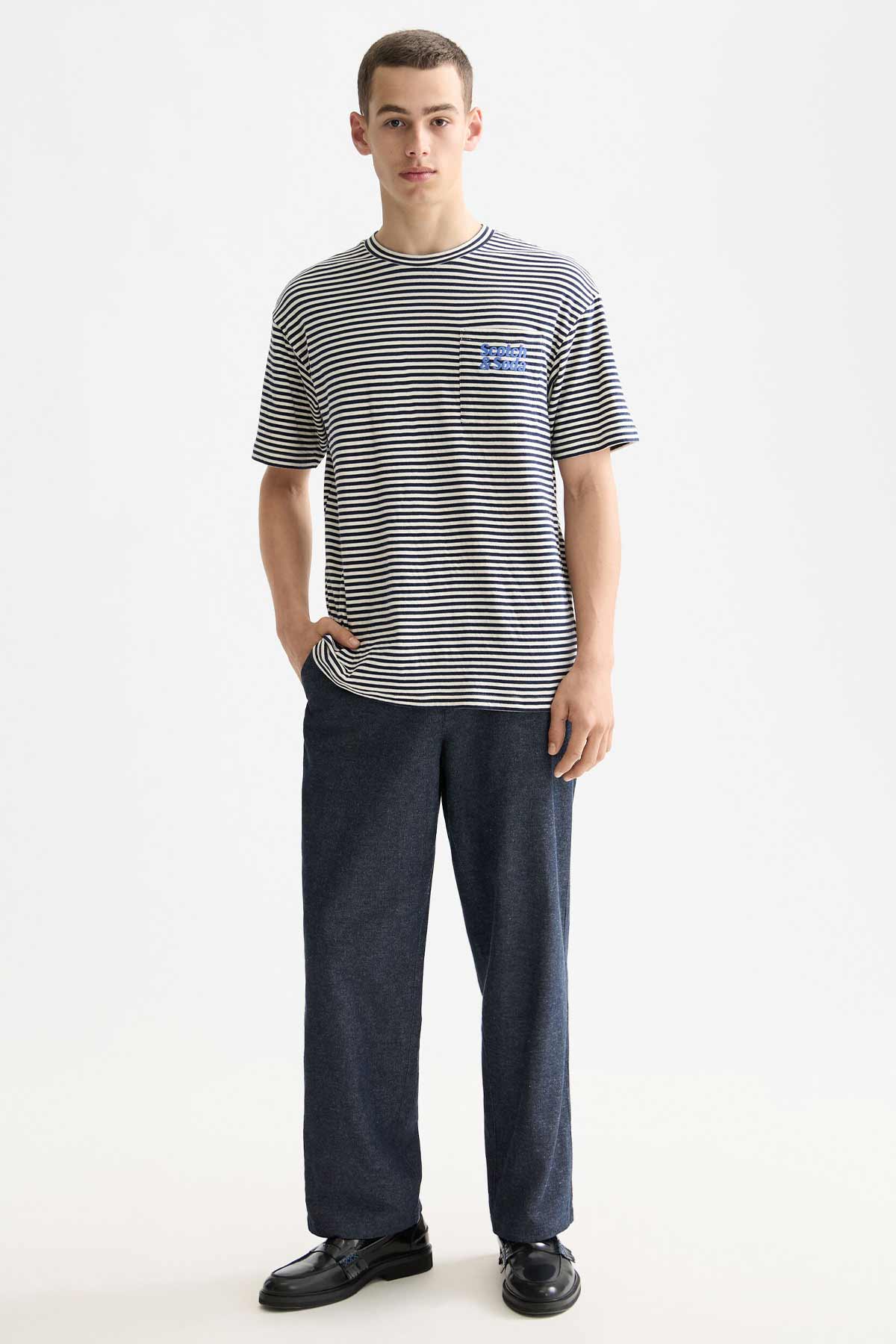 חולצת טי קצרה  Scotch & Soda Double Face Jersey Pocket