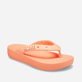 קרוקס כפכפי אצבע פלטפורמה כתום לנשים-Crocs-34-35-נאקו