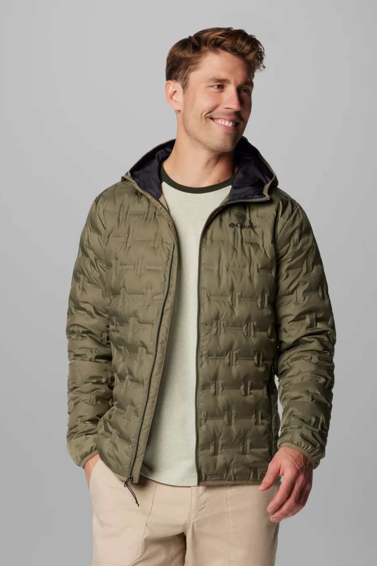 מעיל Columbia Delta Ridge II עם כובע לגברים