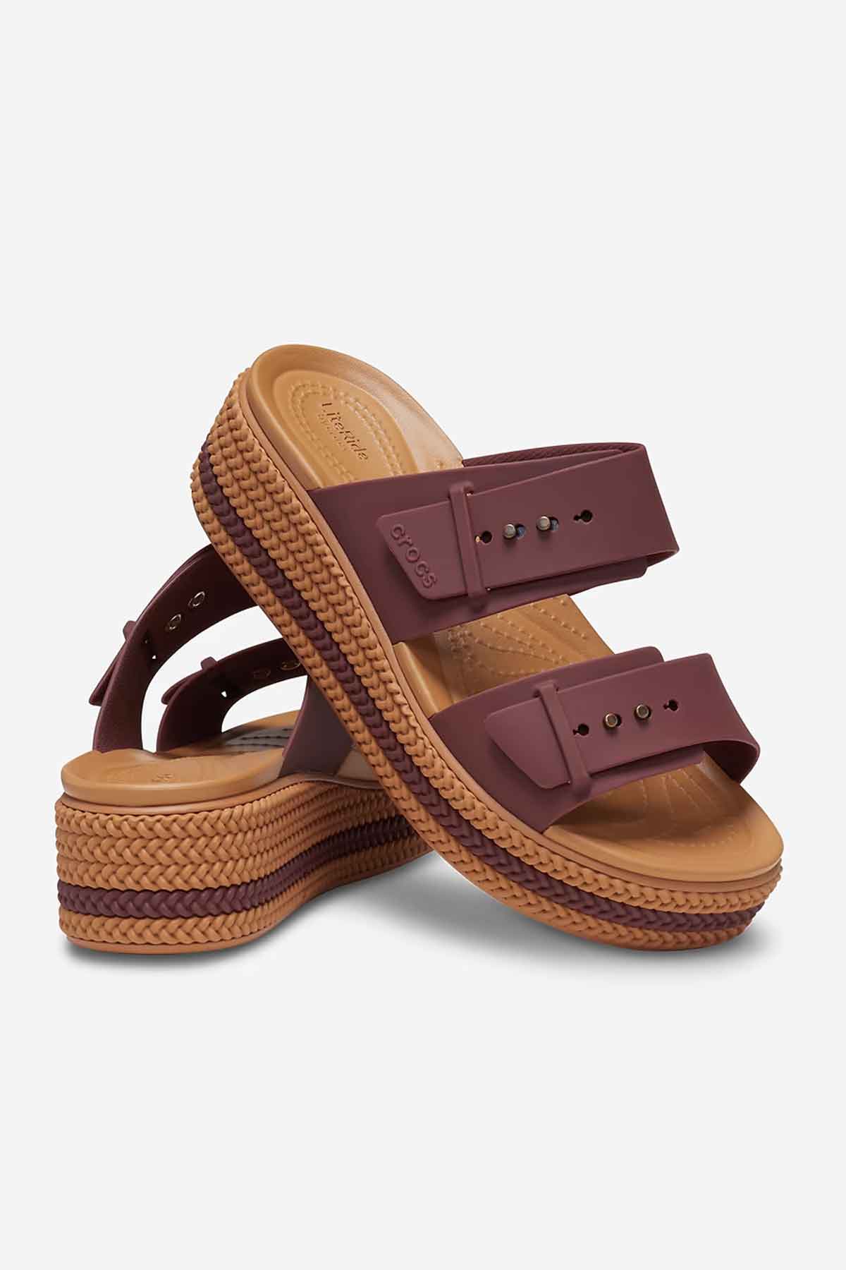 Crocs כפכפי פלטפורמה Brooklyn Woven Buckle לנשים