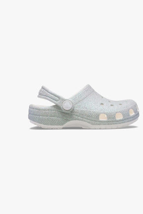 כפכפי קרוקס Classic Iridescent Glitter Clog K לילדים בצבע לבן נצנצים