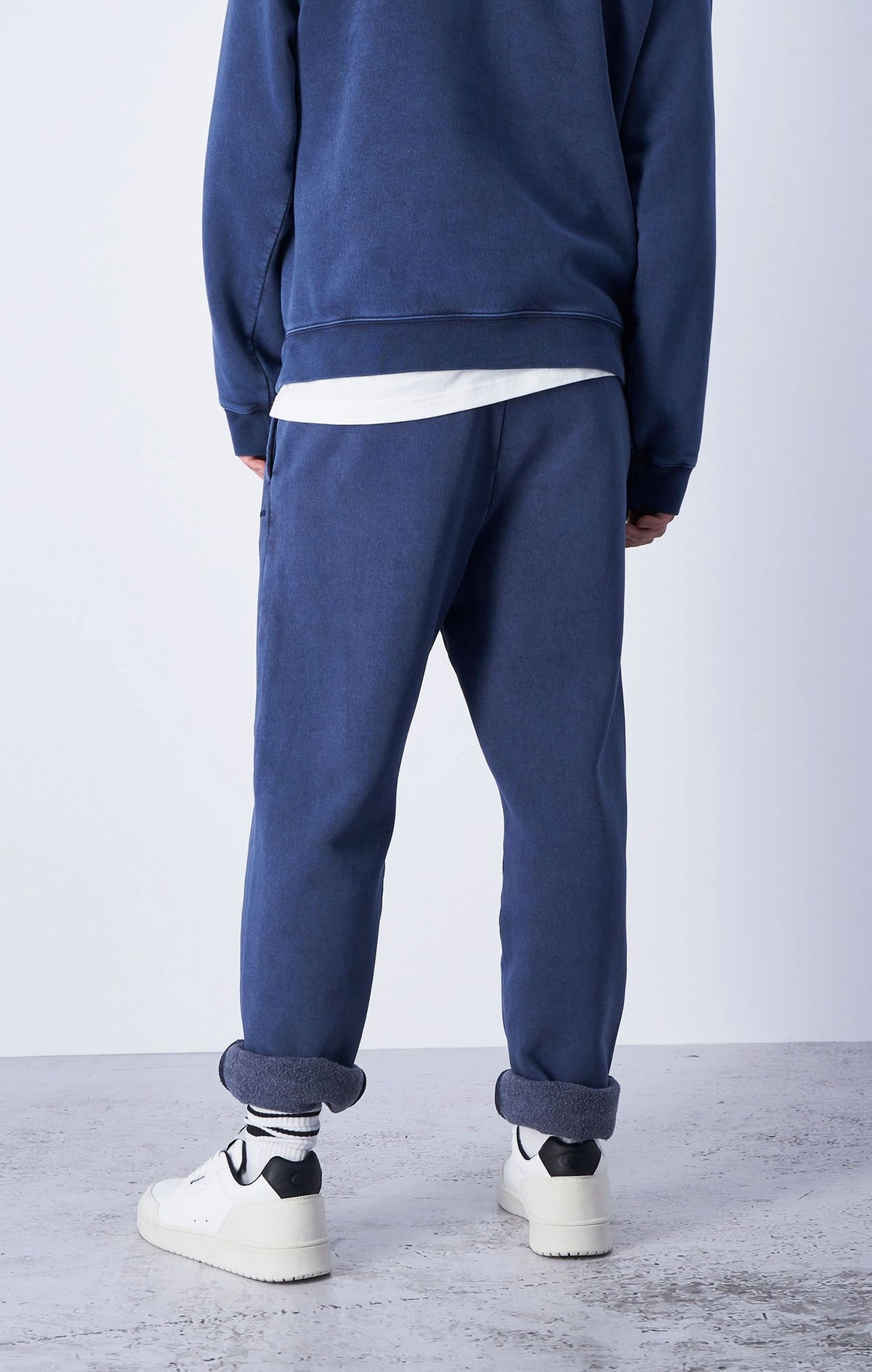 צ'מפיון מכנסי טרנינג מחויטים בצבע כחול וואש לגברים-Champion-XS-נאקו
