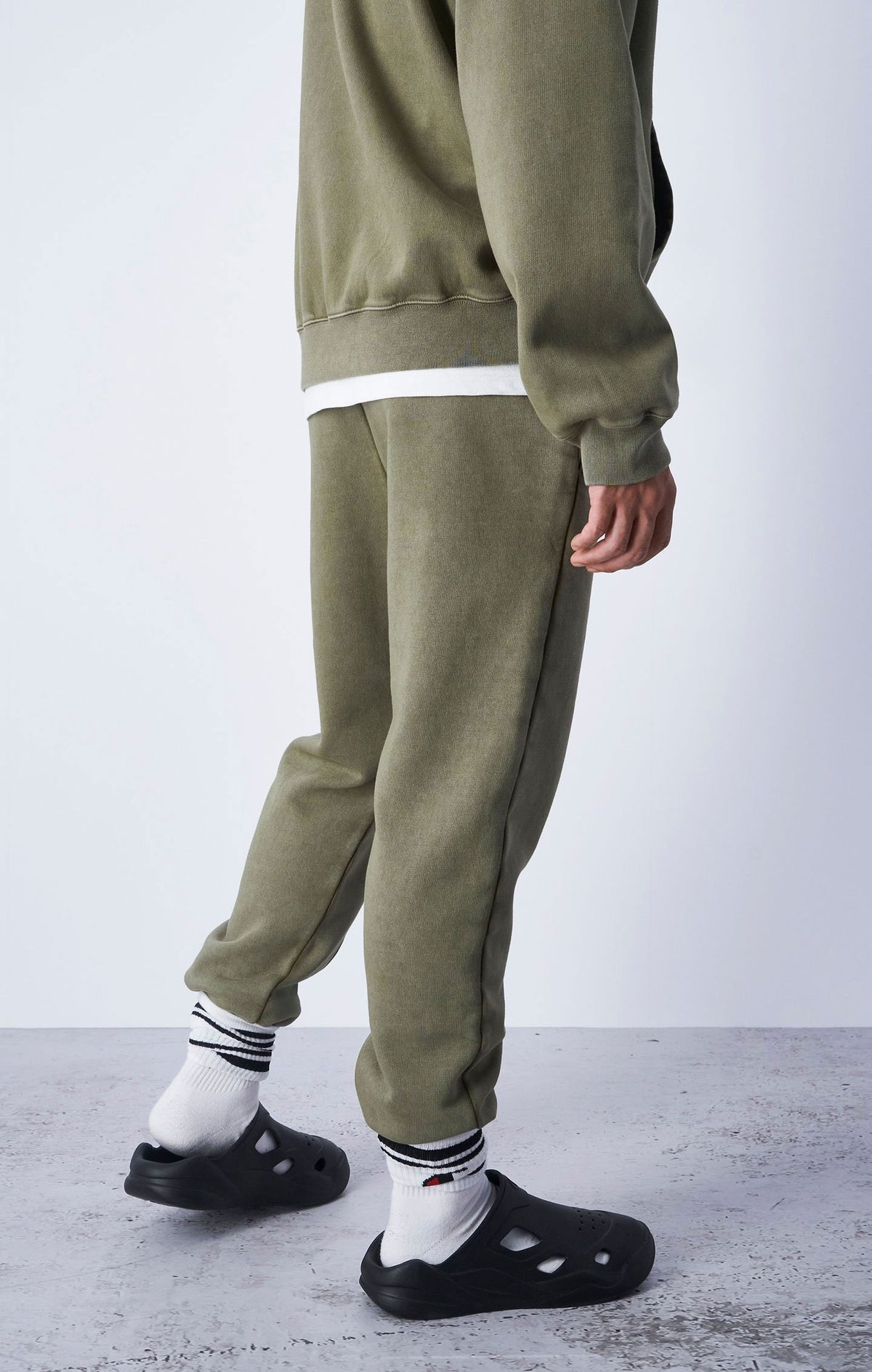 צ'מפיון מכנסי טרנינג מחויטים בצבע ירוק וואש לגברים-Champion-XS-נאקו