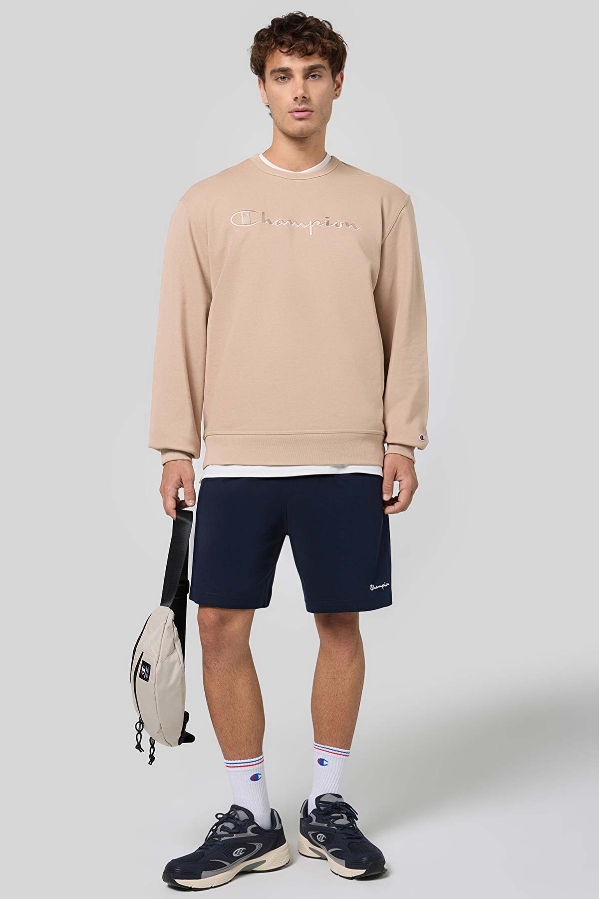 Champion קפוצ'ון Crewneck Sweatshirt לגברים