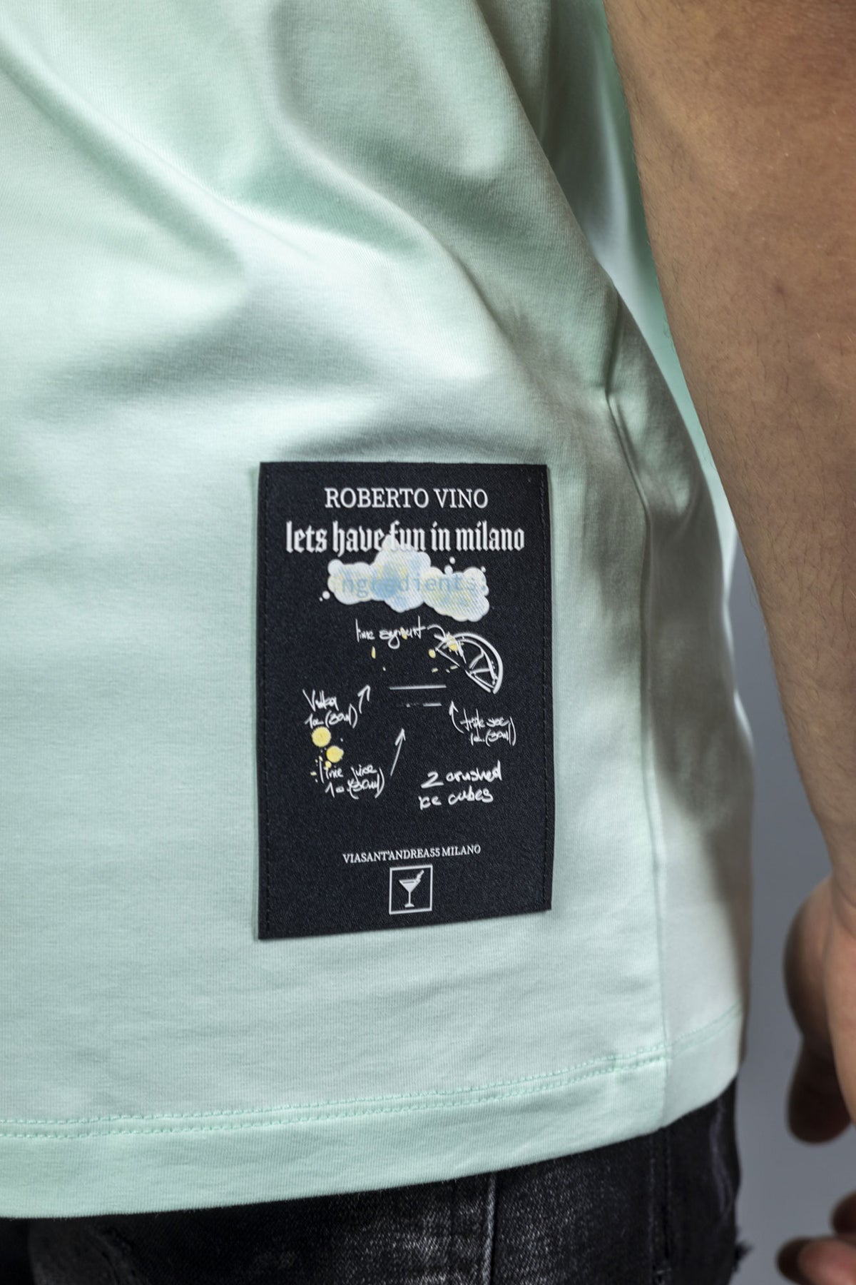 רוברטו וינו חולצת טי קצרה Fun בצבע מנטה לגברים-Roberto Vino-XS-נאקו