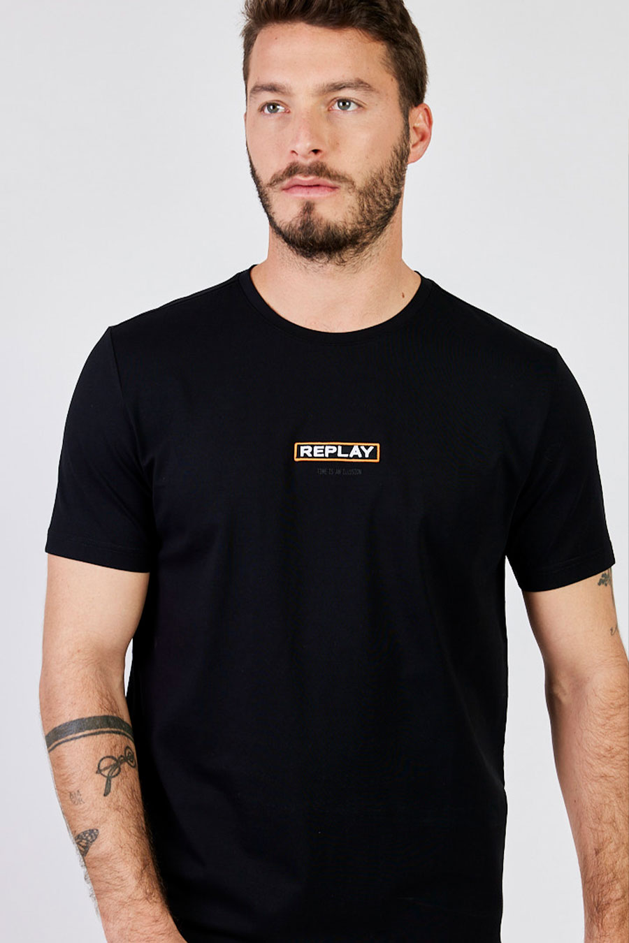ריפליי חולצת טי שירט קצרה Bobby בצבע שחור לגברים-Replay-XS-נאקו