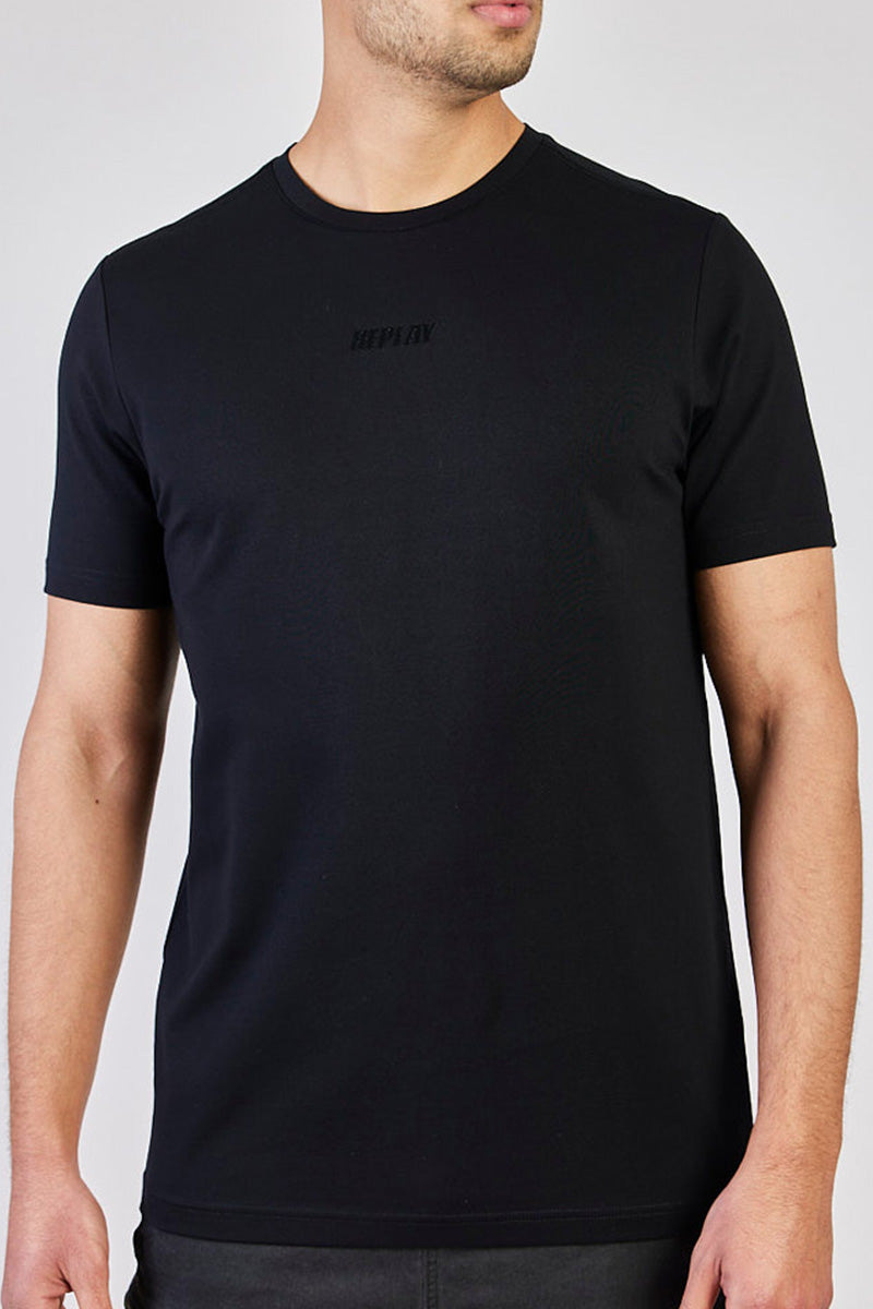 ריפליי חולצת טי שירט קצרה Guy בצבע שחור לגברים-Replay-XS-נאקו