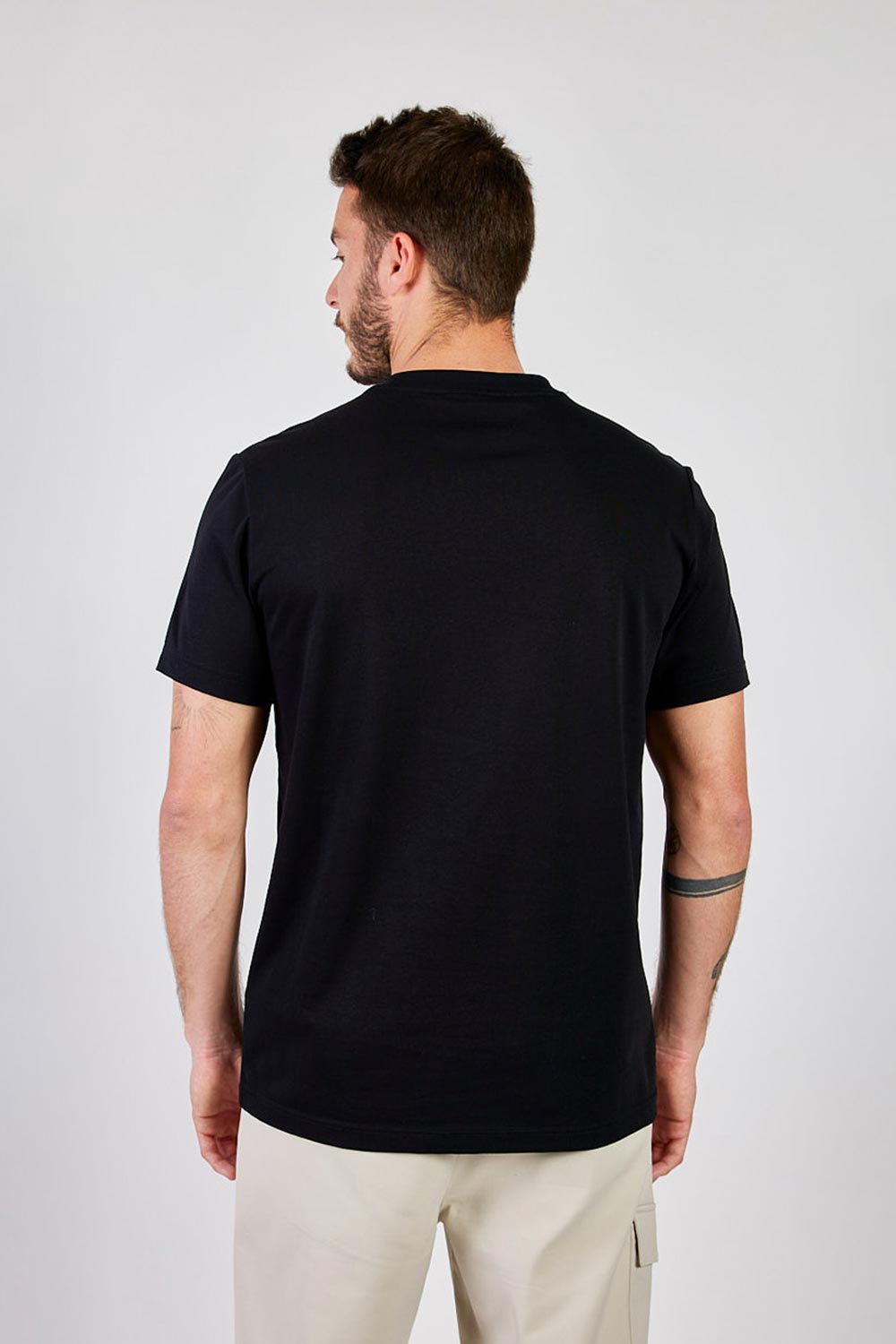 ריפליי חולצת טי שירט כותנה Embro בצבע שחור לגברים-Replay-XS-נאקו