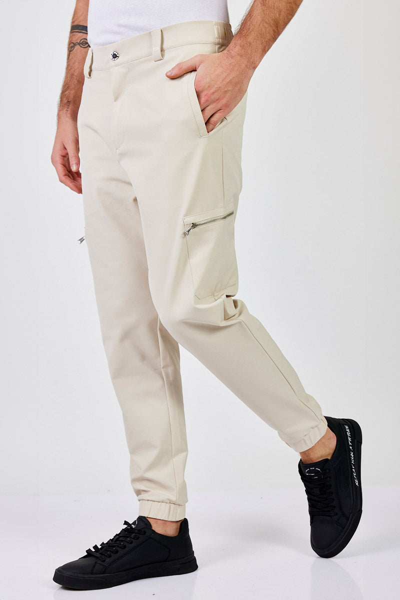 ריפליי מכנסי דגמ"ח ארוכים בצבע אבן לגברים-Replay-S-נאקו