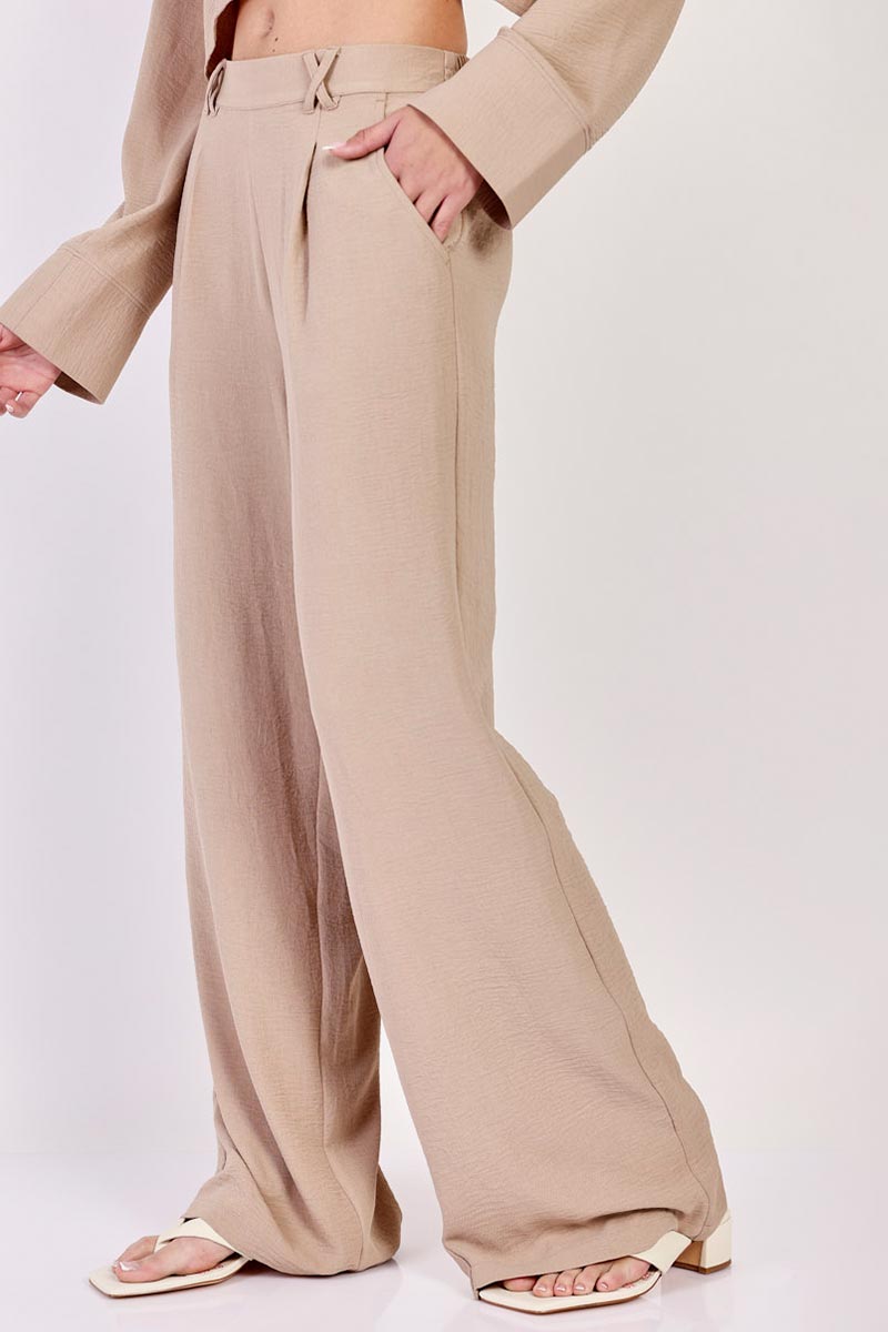 Replay מכנסי אלגנט ארוכים בצבע חום לנשים-Replay-XS-נאקו