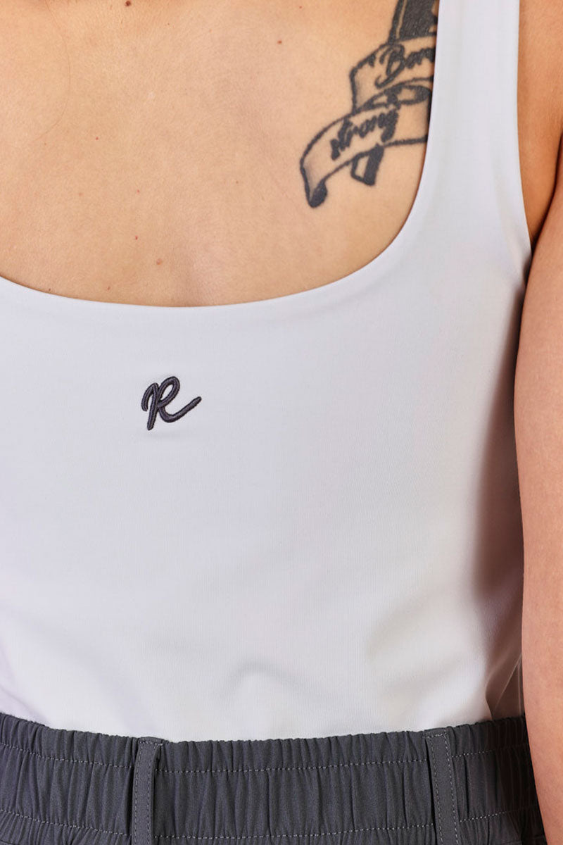 ריפליי אוברול דגמ"ח וגופיה בצבע אפור-לבן לנשים-Replay-XS-נאקו