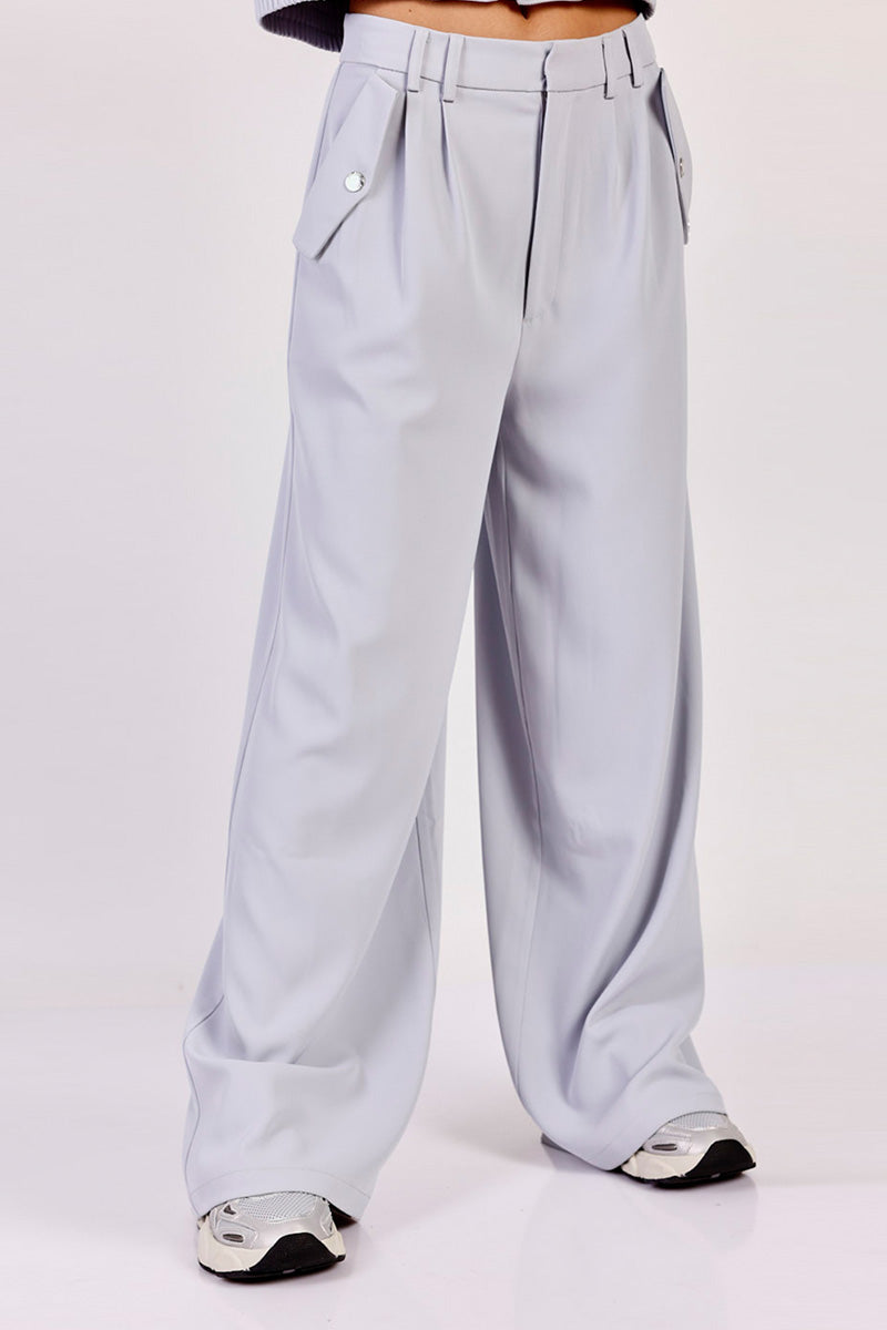 Replay מכנסי אלגנט ארוכים בצבע אפור לנשים-Replay-XS-נאקו