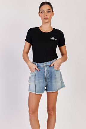 ריפליי חולצת טי שרוול קצר Speedshop בצבע שחור לנשים-Replay-XS-נאקו
