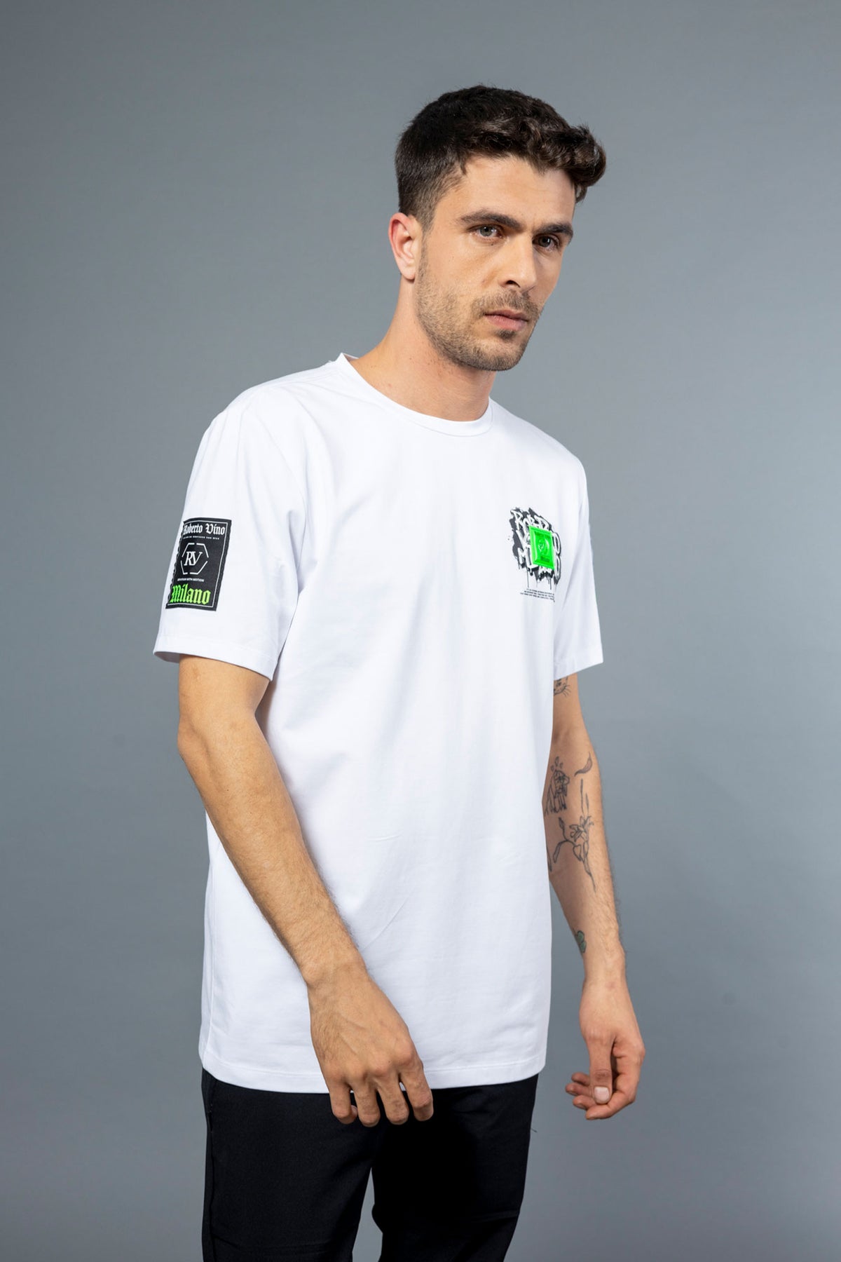 רוברטו וינו חולצת טישירט Vibes בצבע לבן לגברים-Roberto Vino-XS-נאקו
