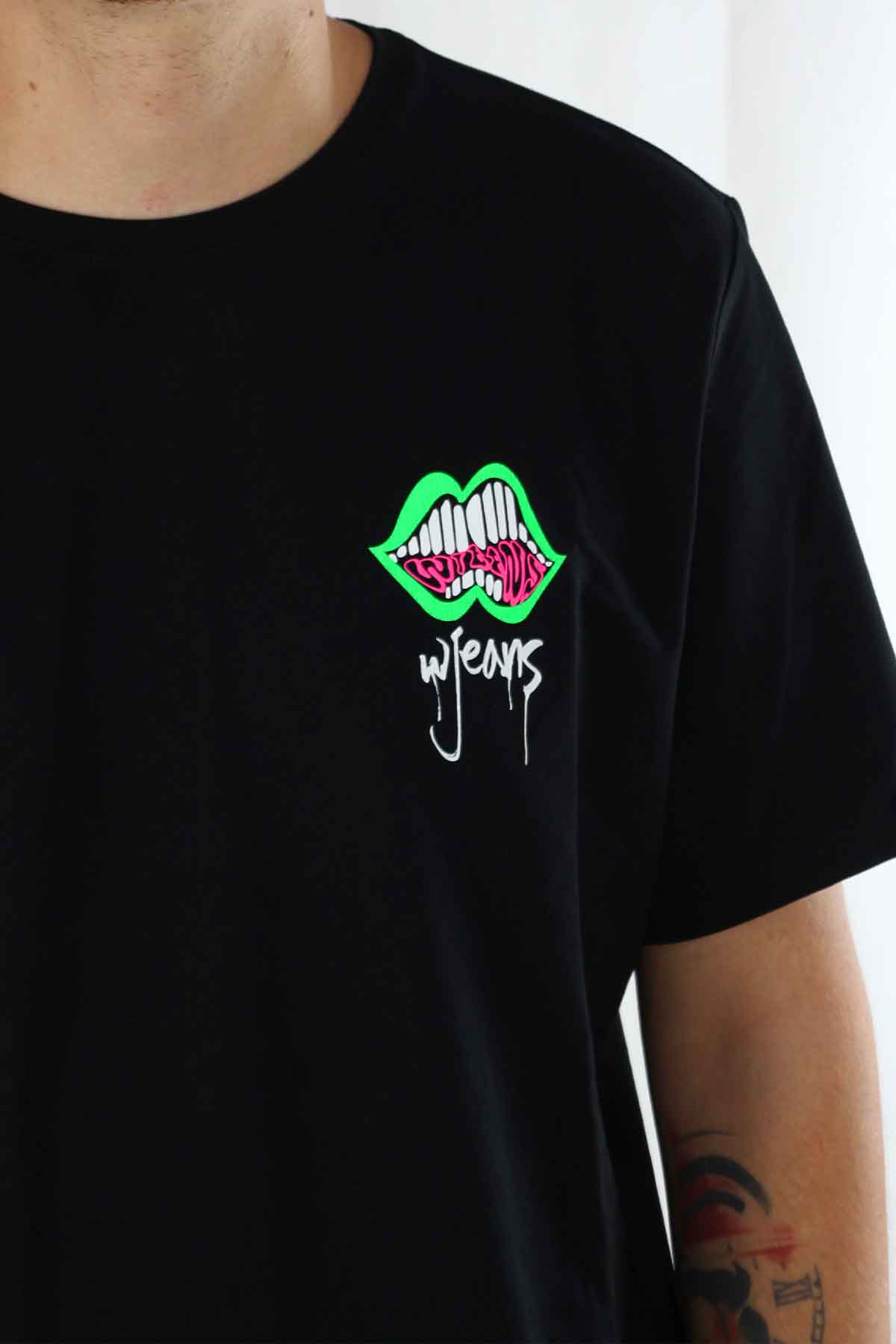 Wjeans חולצת טישירט Mouth לגברים