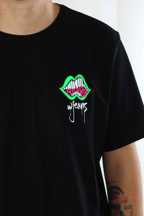 Wjeans חולצת טישירט Mouth לגברים