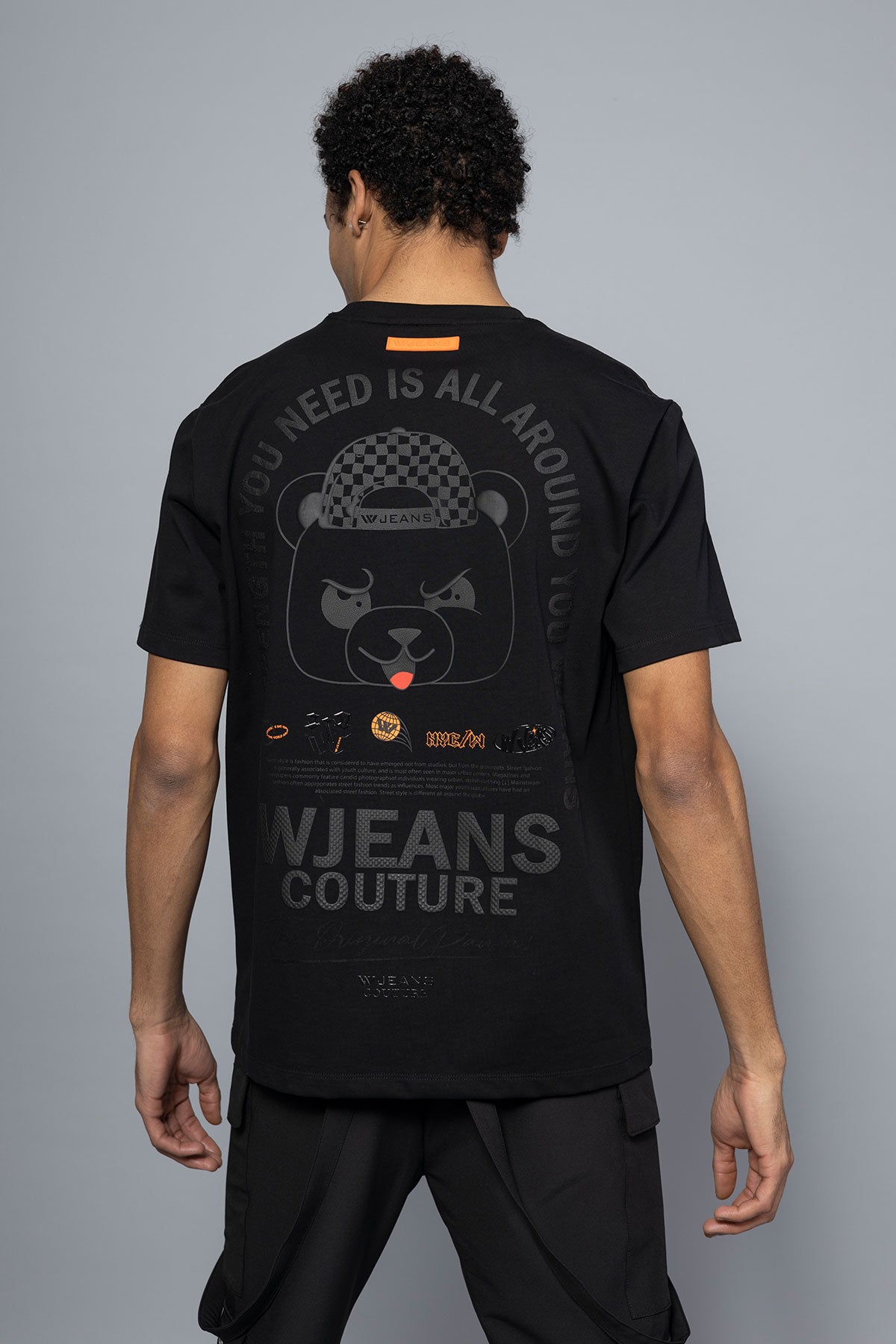 Wjeans חולצת טישירט אובר סייז Strength בצבע שחור לגברים-W Jeans-XS-נאקו