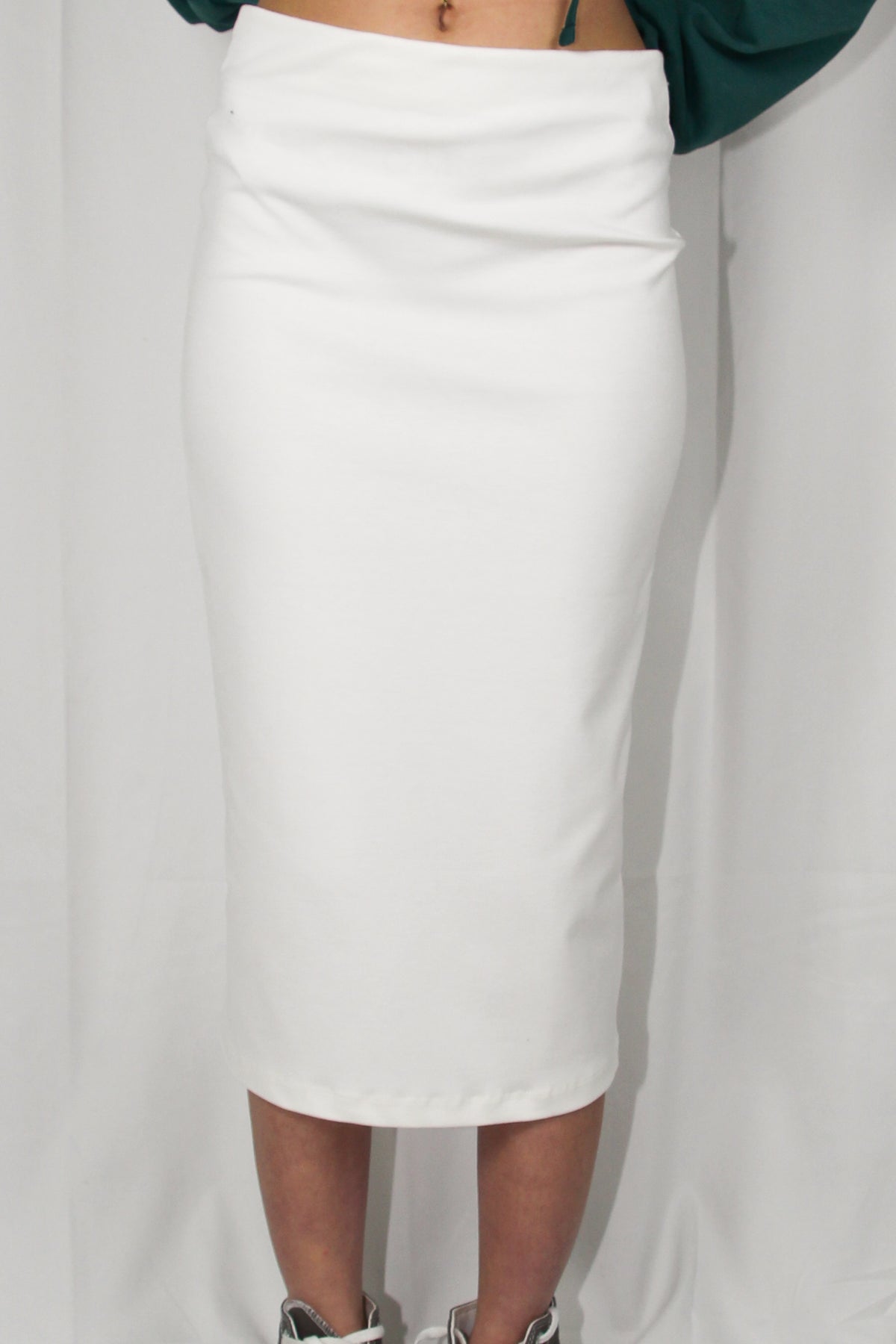 חצאית מידי ג'רסי בצבע לבן לנשים-Daniel-1-נאקו