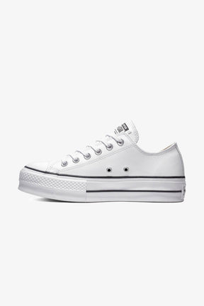 Converse All Star נעלי סניקרס נמוכות אולסטאר פלטפורמה עור בצבע לבן לנשים