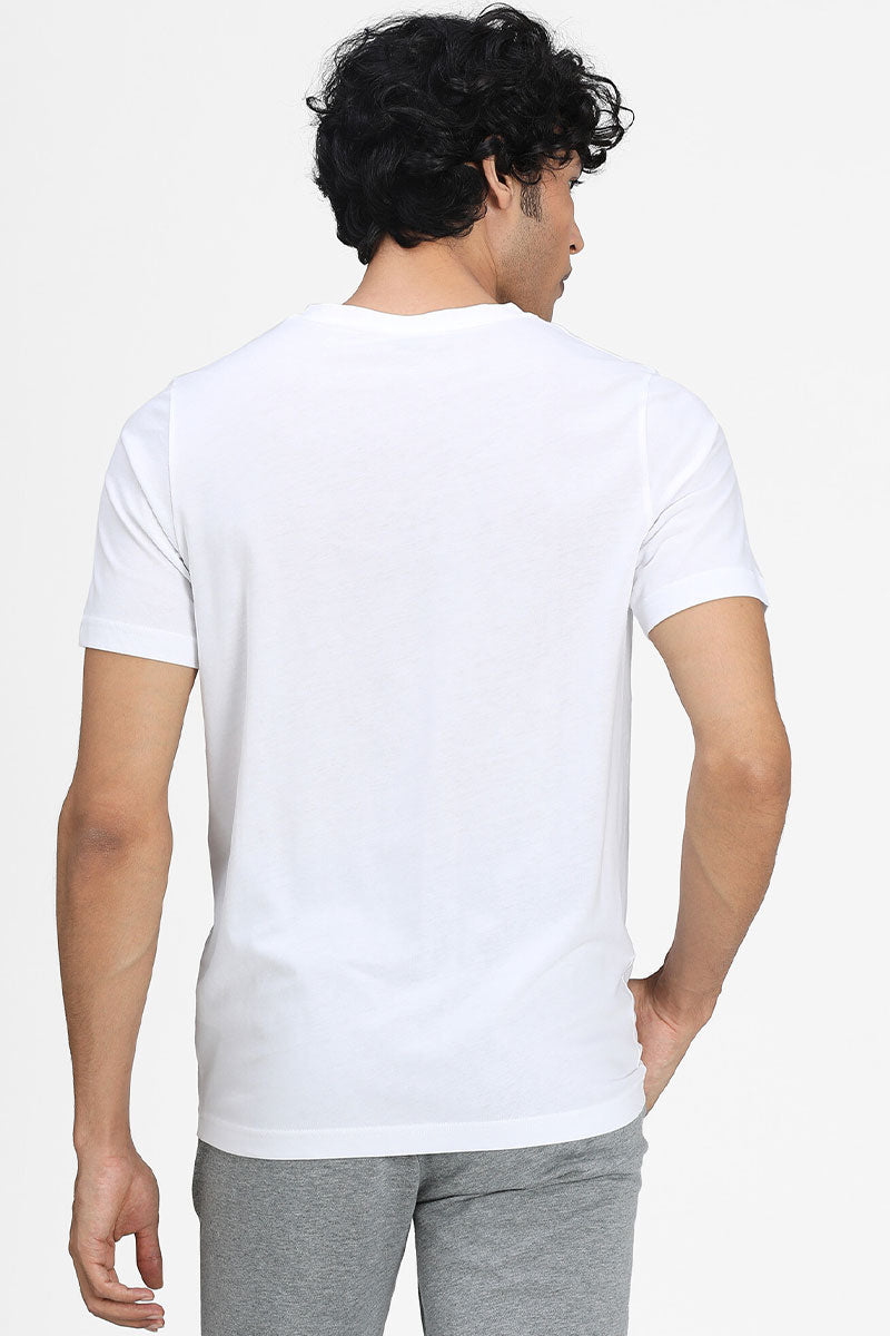 Puma חולצת טישירט קצרה צווארון וי בצבע לבן לגברים-Puma-XS-נאקו
