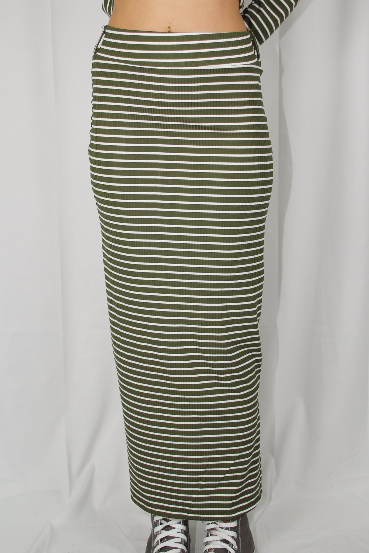 חצאית מקסי פסים עם שסע בצבע ירוק לנשים-Daniel-1-נאקו
