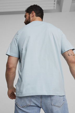 Puma חולצת טישירט קצרה ESS+2 בצבע טורקיז לגברים-Puma-XS-נאקו