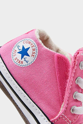 Converse All Star נעלי סניקרס טרום הליכה Cribster Mid בצבע ורוד לתינוקות