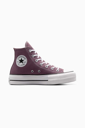 Converse All star סניקרס פלטפורמה בד קנבס גבוה בצבע ורוד עתיק כהה לנשים