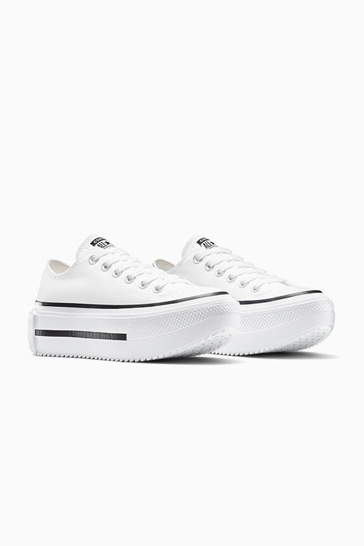 Converse All star סניקרס פלטפורמה נמוכות Lift Double Stack בצבע לבן