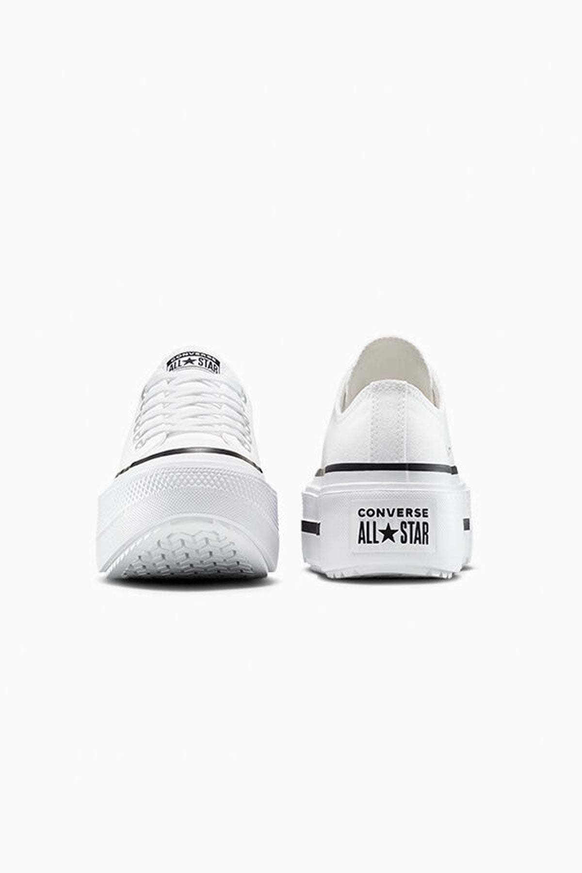 Converse All star סניקרס פלטפורמה נמוכות Lift Double Stack בצבע לבן