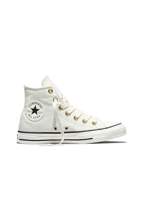 Converse Allstar נעלי סניקרס אולסטאר גבוהות בצבע Egret-Gold לנשים