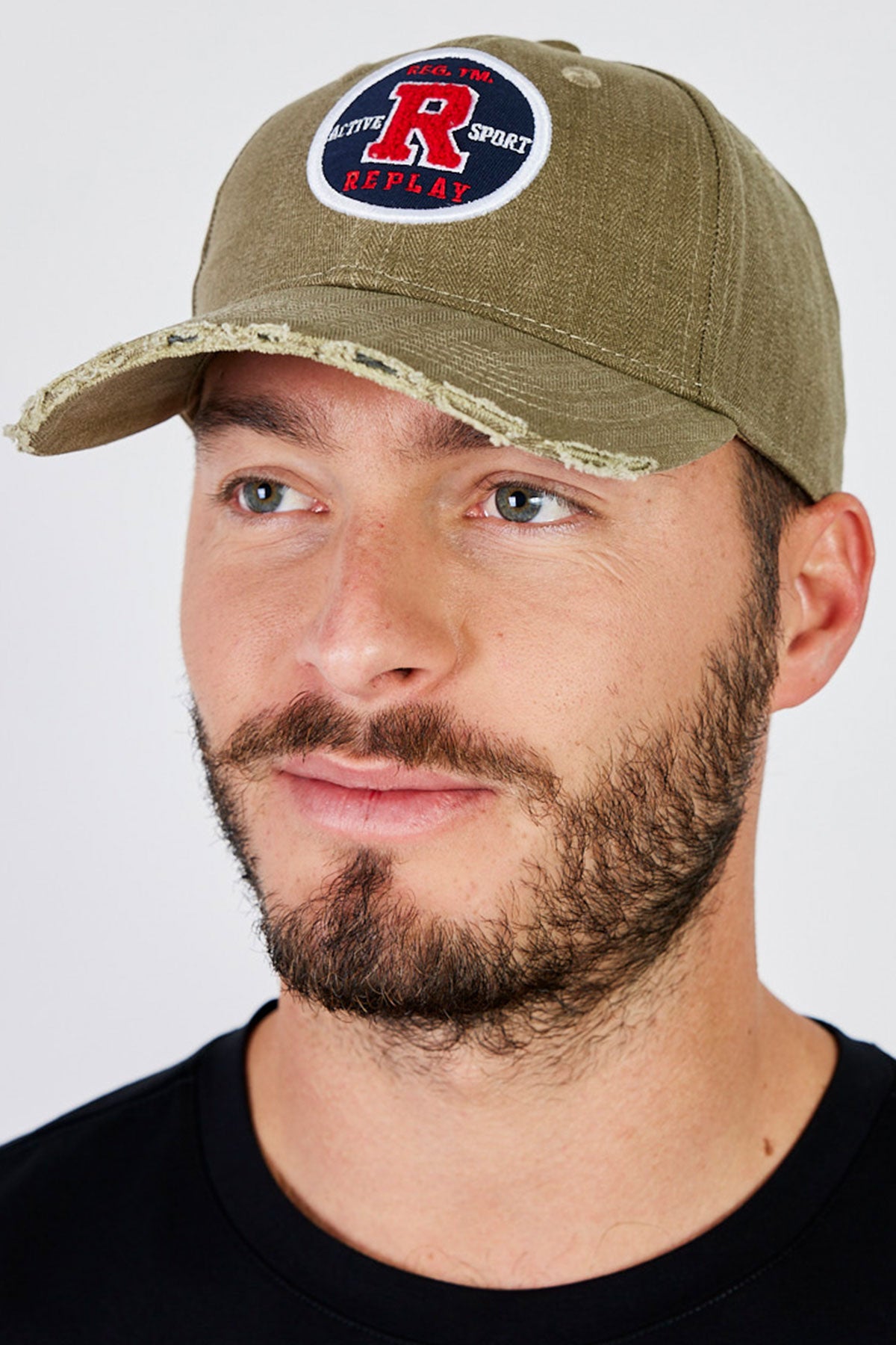 ריפליי כובע מצחיה פרום בצבע ירוק זית יוניסקס-Replay-One Size-נאקו