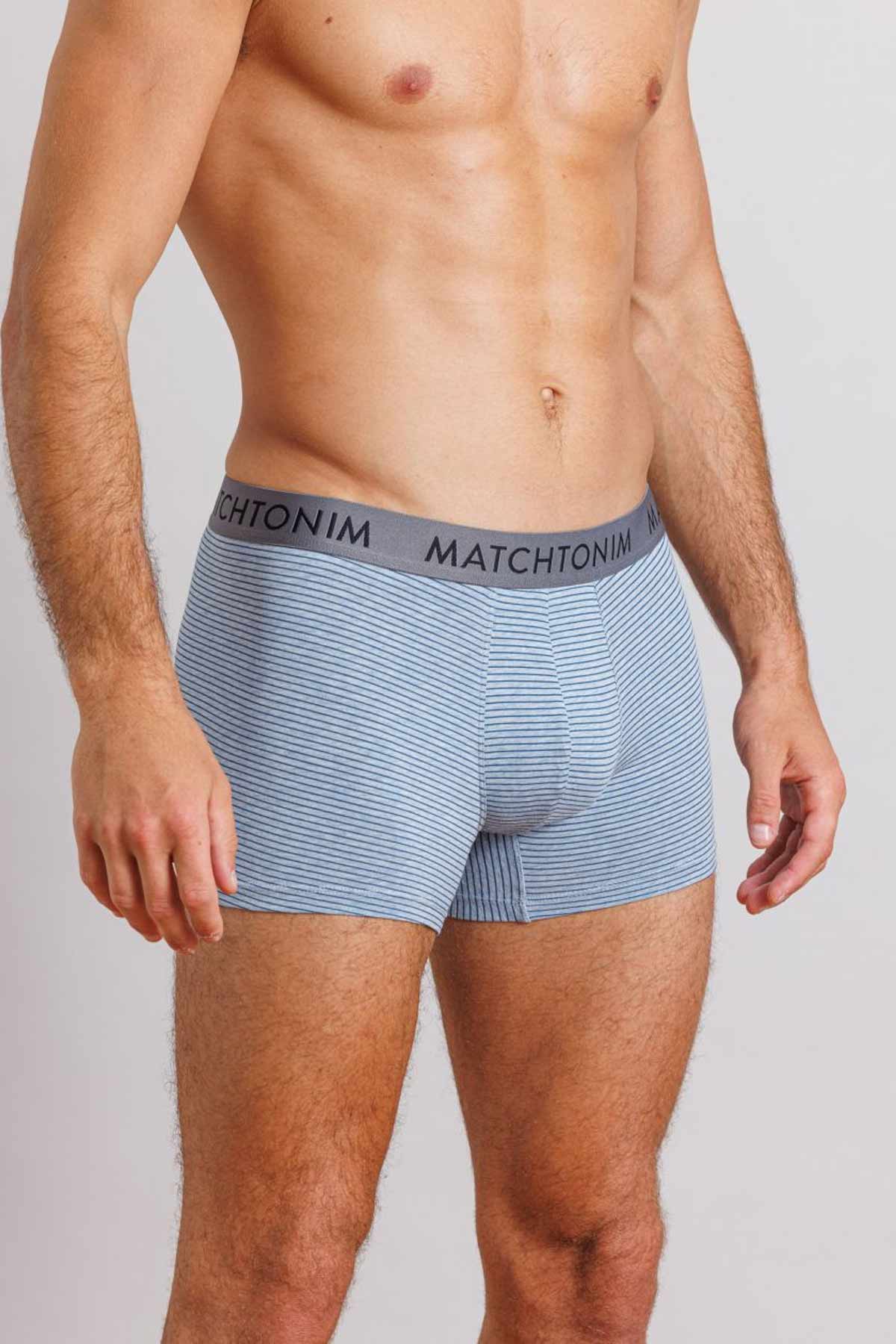 דלתא שלישיית בוקסרים צמודים קצרים בצבעי כחול לגברים