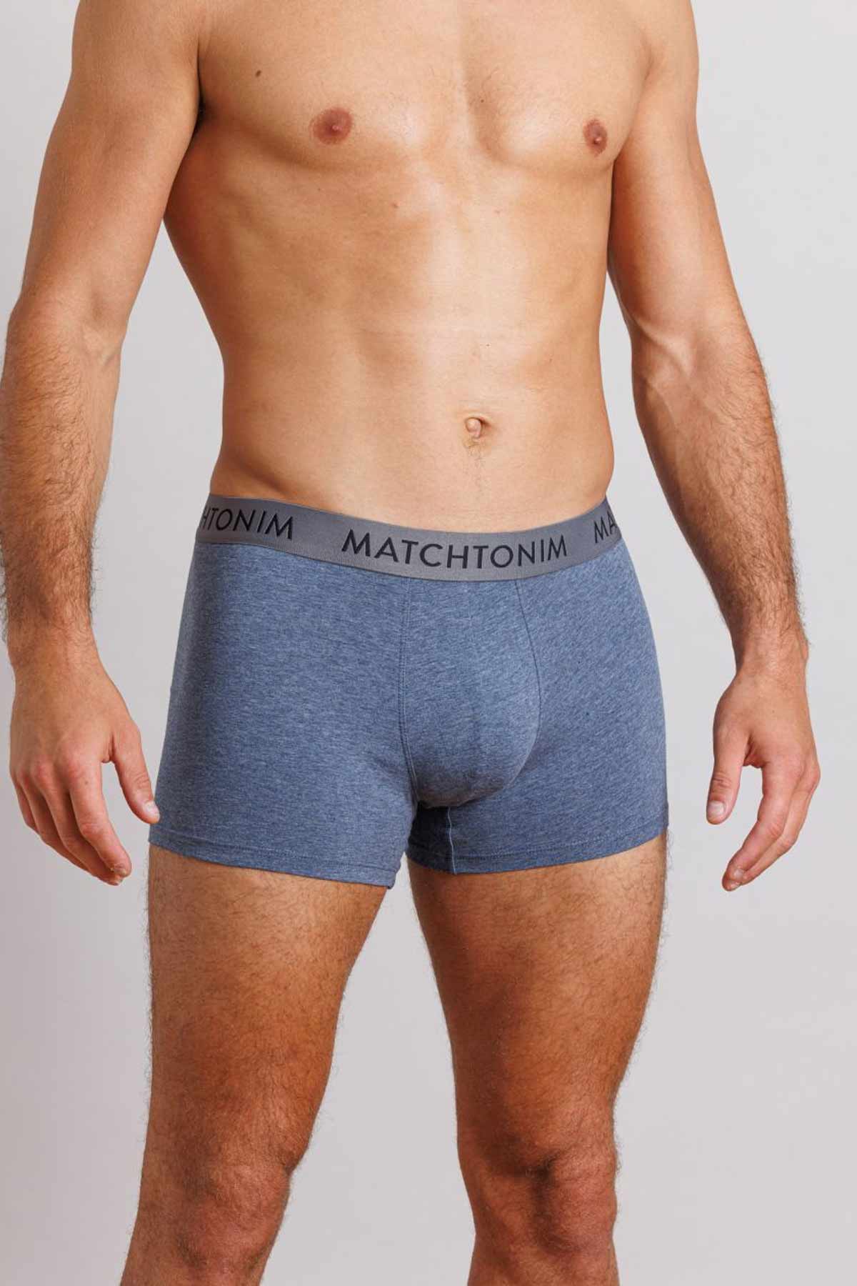 דלתא שלישיית בוקסרים צמודים קצרים בצבעי כחול לגברים