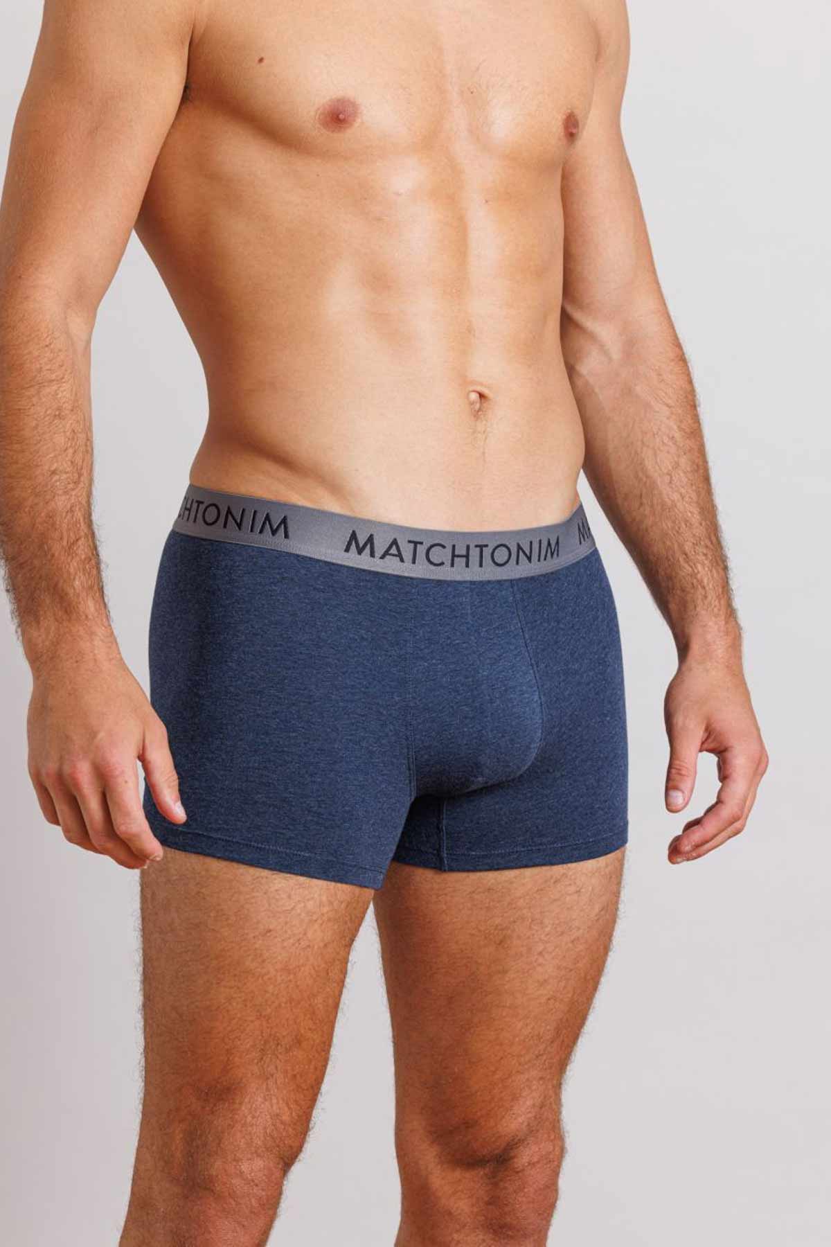 דלתא שלישיית בוקסרים צמודים קצרים בצבעי כחול לגברים