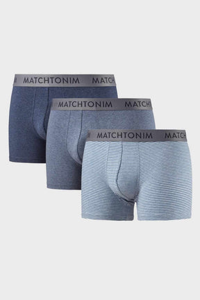 דלתא שלישיית בוקסרים צמודים קצרים בצבעי כחול לגברים