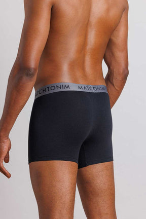 דלתא שלישיית בוקסרים צמודים קצרים בצבע שחור-אפור לגברים